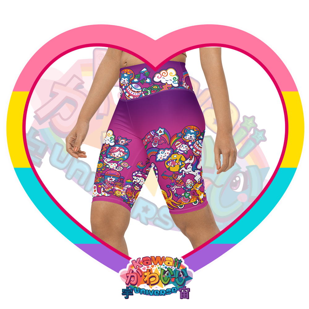 Kawaii Universe - Cute Playfulverse Bike Shorts