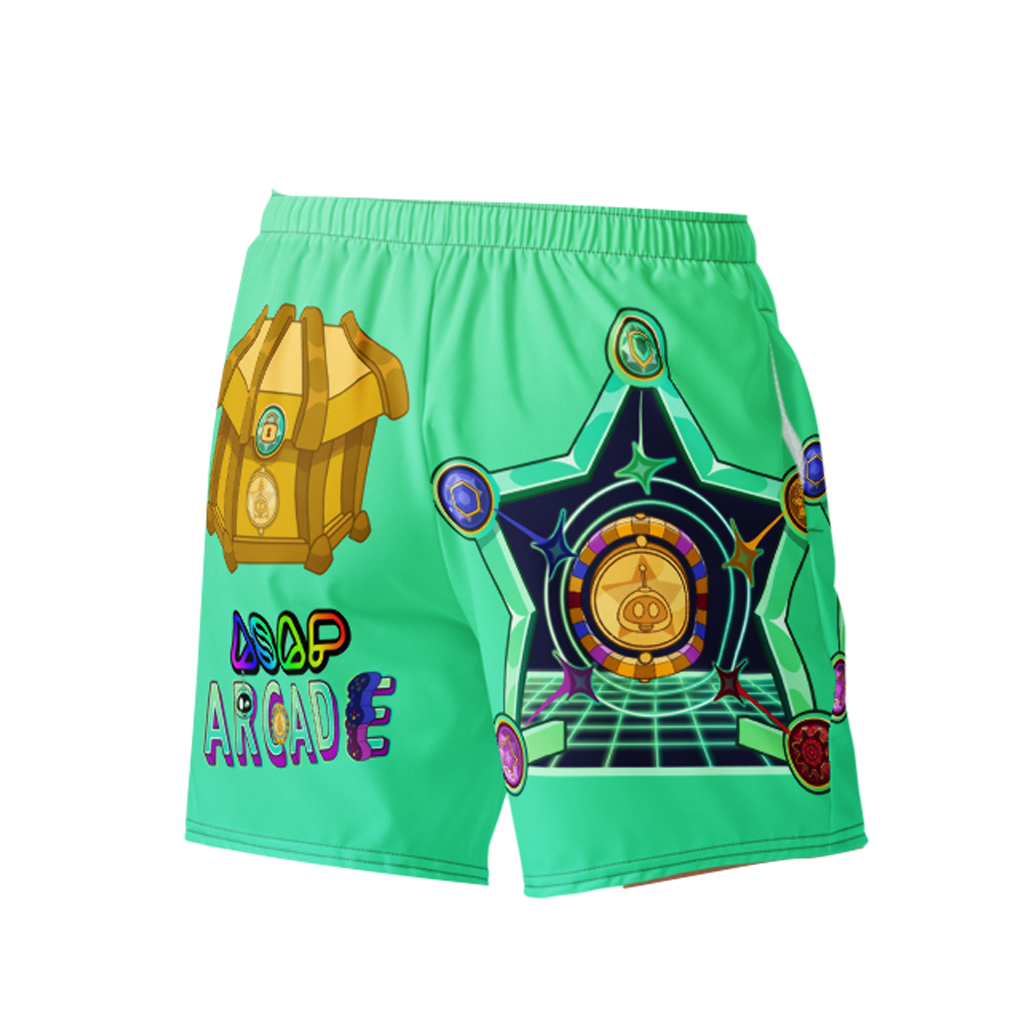 Kawaii Universe - ASAP Arcade Ari Green Unisex Sport or Swim Shorts