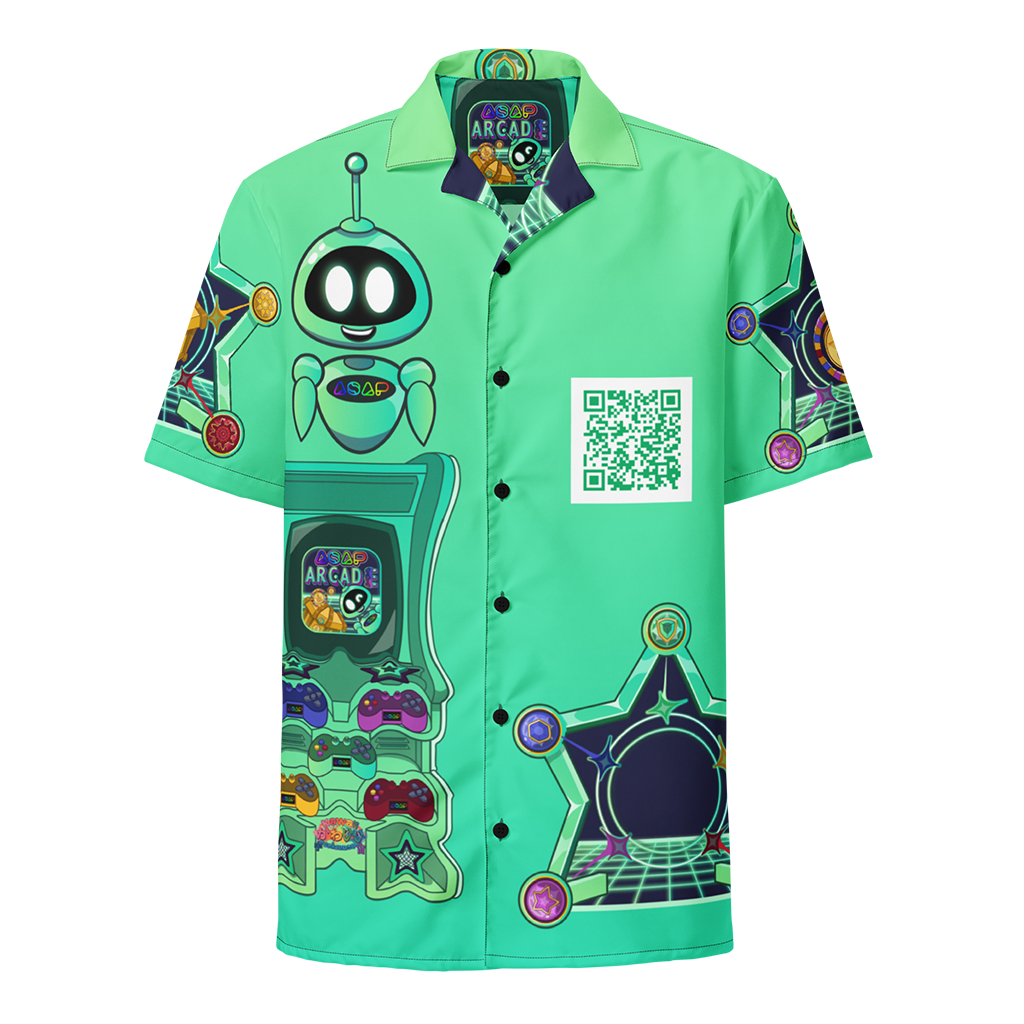 Kawaii Universe - ASAP Arcade Ari Green Unisex Button Up Shirt