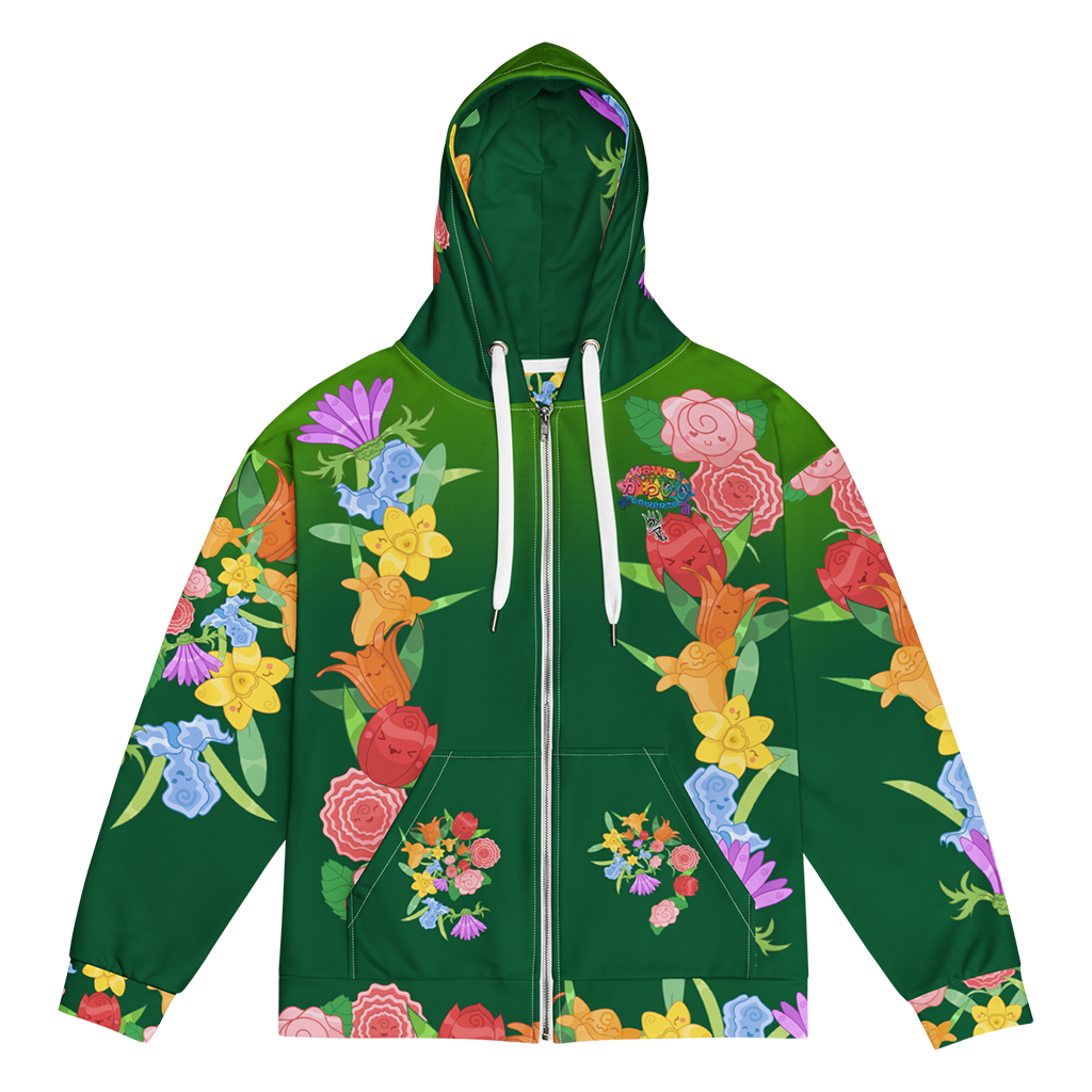 Kawaii Universe - Cute Emerald Fibonacci Florals Unisex Classic or Zip up Hoodie