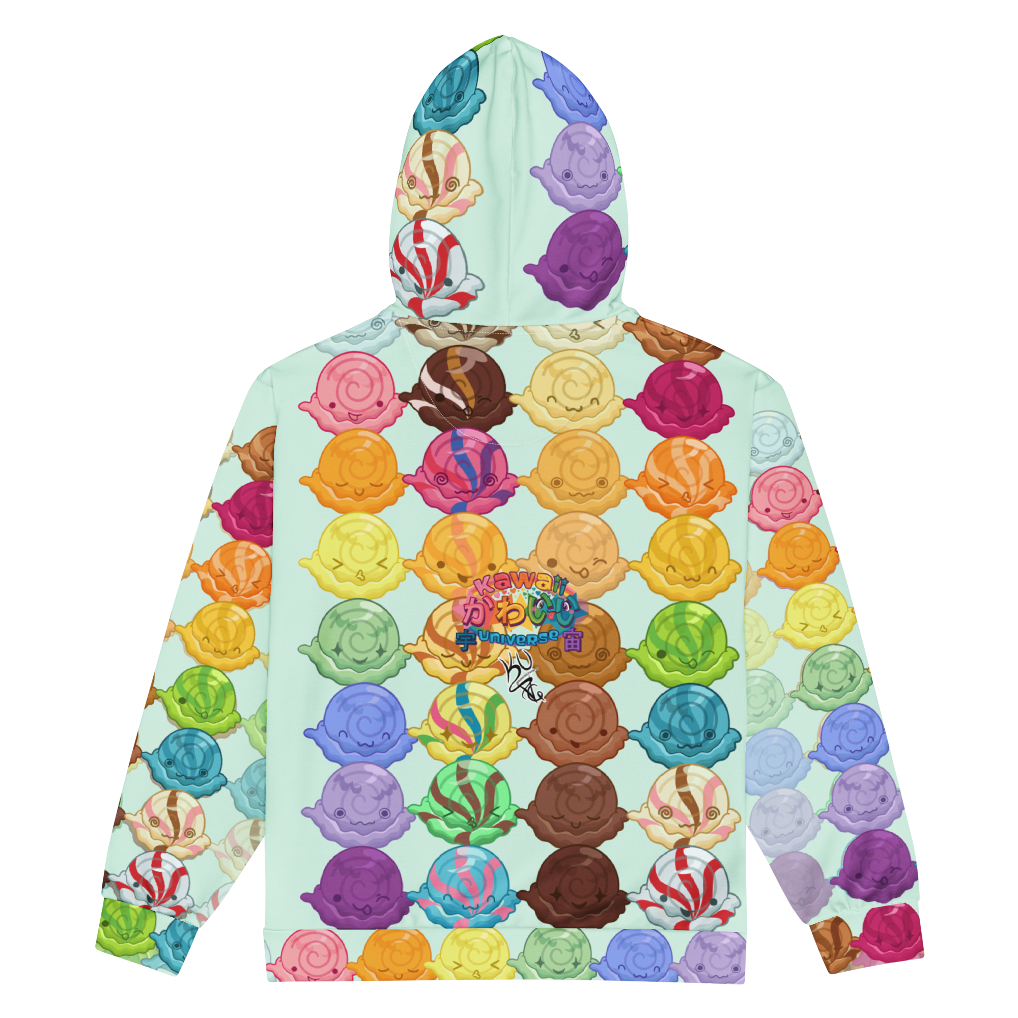 Kawaii Universe - Cute Gelato Scoops Argyle Unisex Zip-up or Classic Hoodie