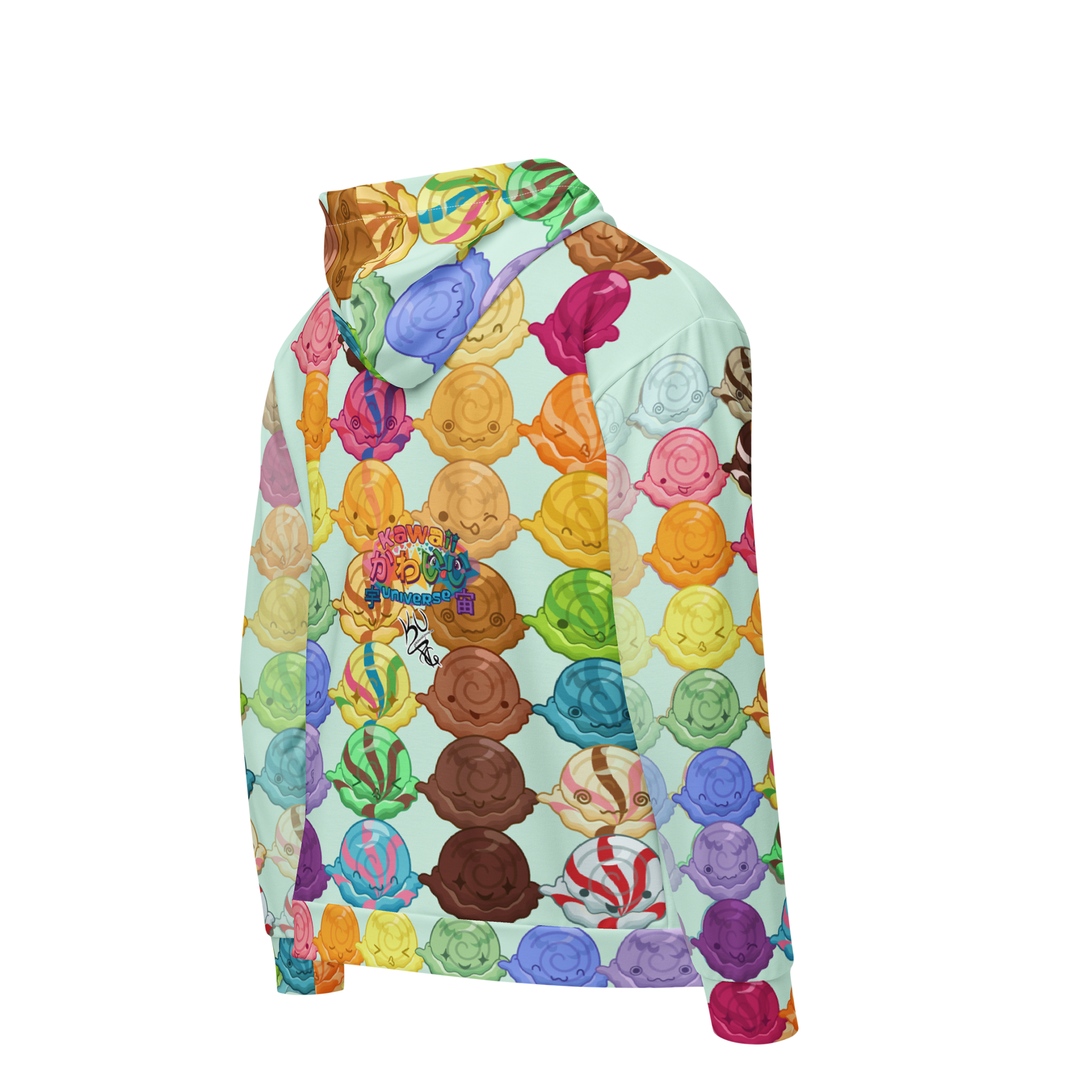 Kawaii Universe - Cute Gelato Scoops Argyle Unisex Zip-up or Classic Hoodie
