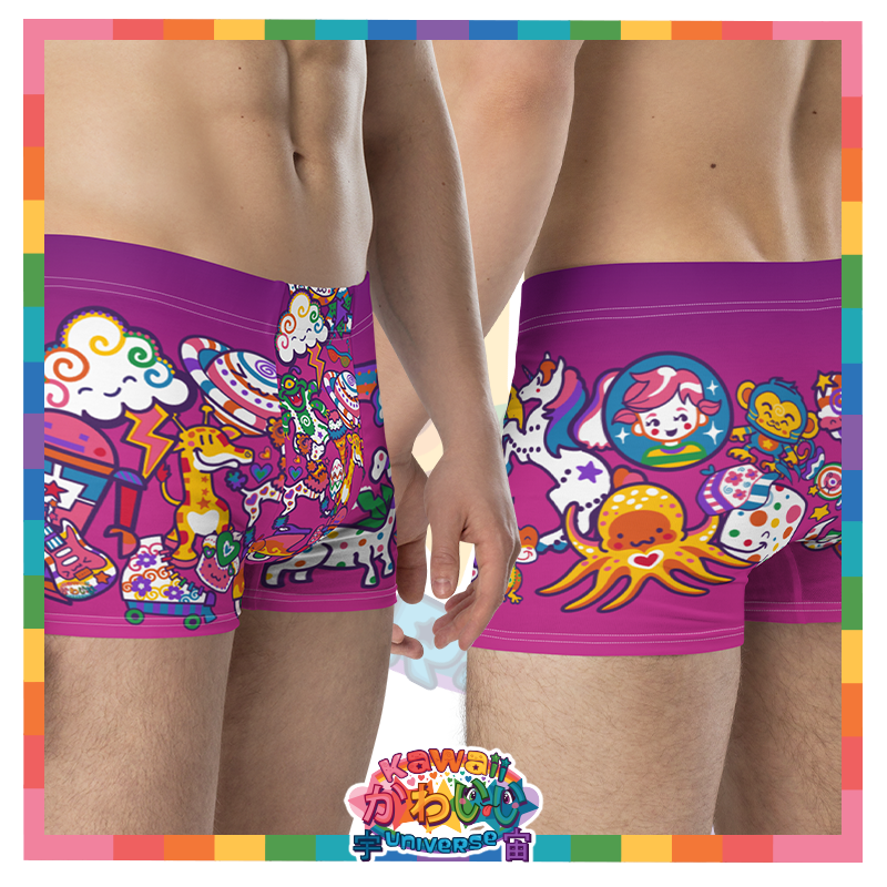 Kawaii Universe - Cute Playfulverse Designer Mens Boxer Underwear
