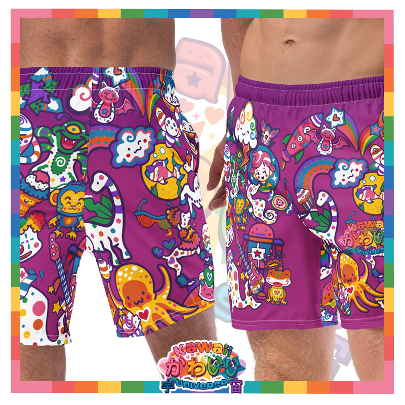 Kawaii Universe - Cute Playfulverse Mens Swim Shorts