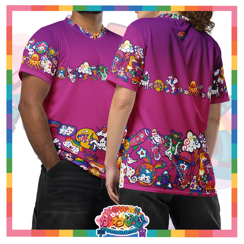 Kawaii Universe - Cute Playfulverse Designer Unisex Eco Sports Tee