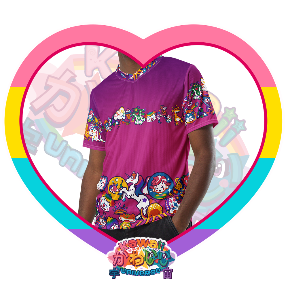 Kawaii Universe - Cute Playfulverse Designer Unisex Eco Sports Tee