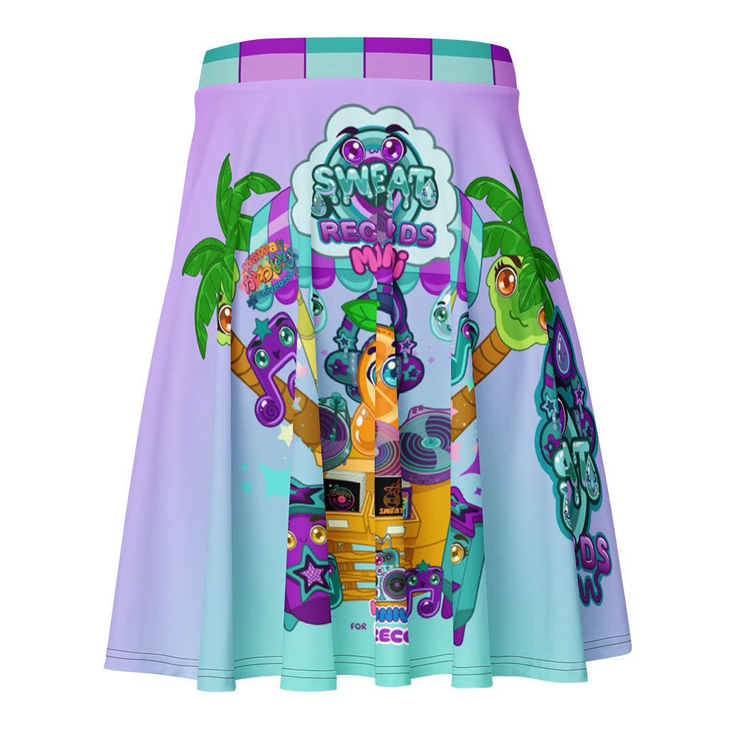 Kawaii Universe - Cute Sweat Records Miami Flowy Sport Skirt