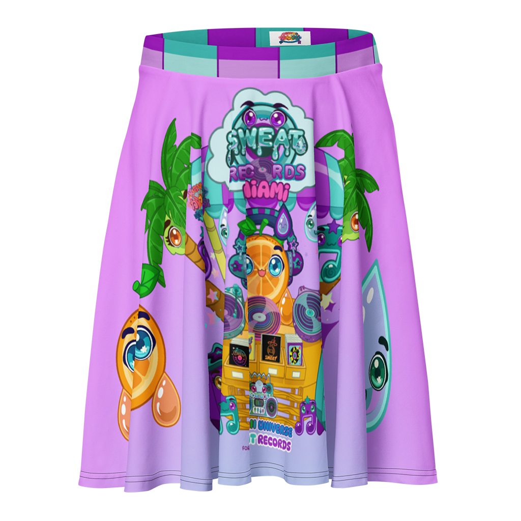 Kawaii Universe - Cute Sweat Records Miami Flowy Sport Skirt