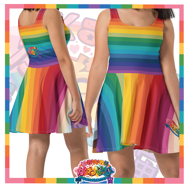 Kawaii Universe - Cute Alphabetic Spectrum Designer Sun Dress