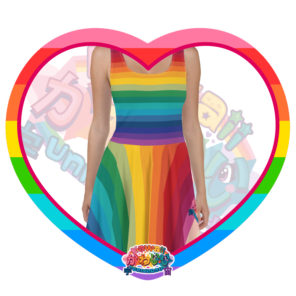 Kawaii Universe - Cute Alphabetic Spectrum Designer Sun Dress