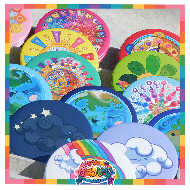 Kawaii Universe - Cute Cosmic Steam Catcher Clock Designer Medallion Magnet