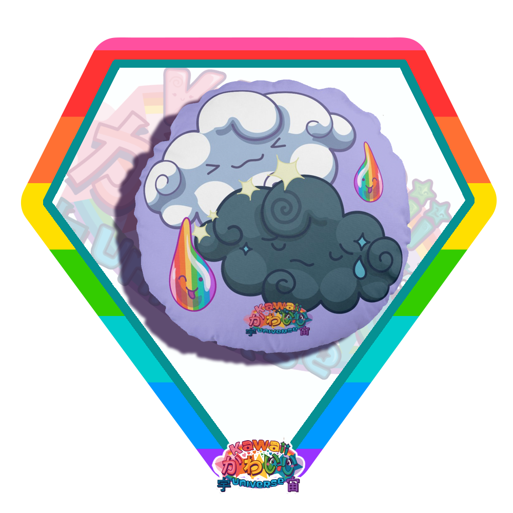 Kawaii Universe - Cute Don't Worry About The Weather Clouds Double Sided Zippered Pillow