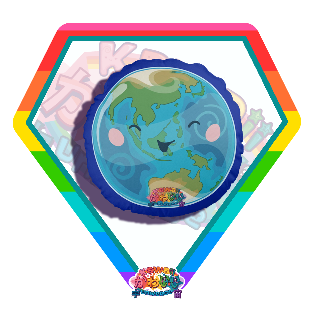 Kawaii Universe - Cute East Hemisphere Earth Double Sided Zippered Pillow