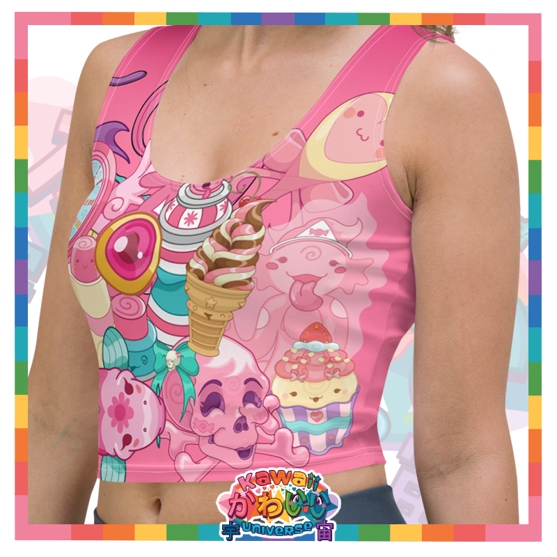 Kawaii Universe - Cute Hyper Nikomi Pink Collection Ladies Sports Crop