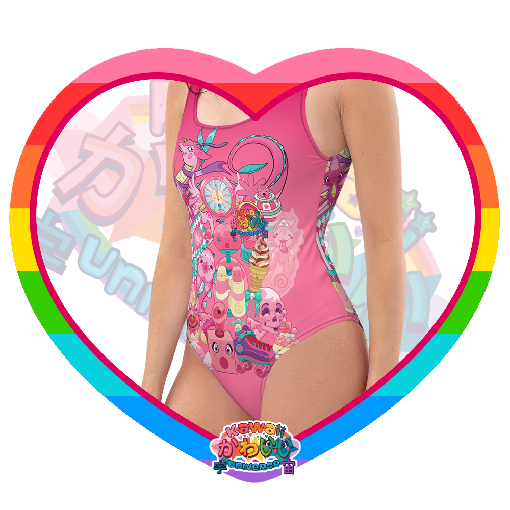 Kawaii Universe - Cute Hyper Nikomi Pink Collection Ladies Swimsuit Bodice