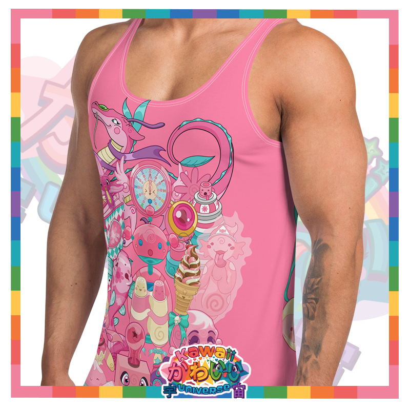 Kawaii Universe - Cute Hyper Nikomi Pink Collection Mens or Unisex Tank Top