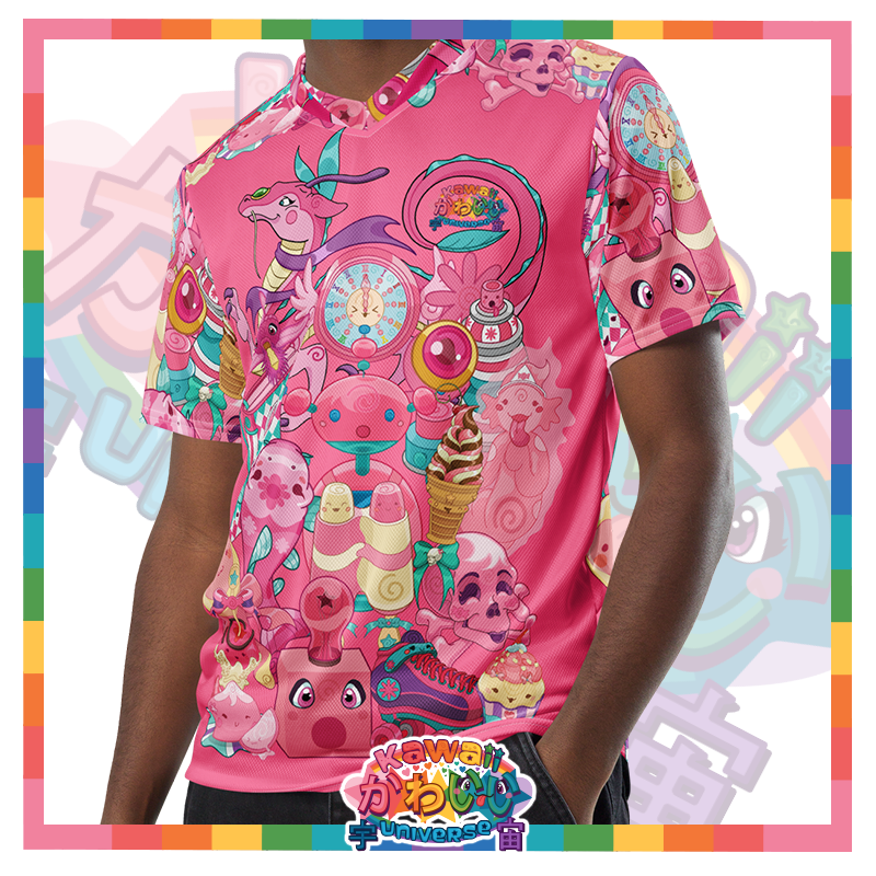 Kawaii Universe - Cute Hyper Nikomi Pink Collection Unisex Sports Eco Shirt