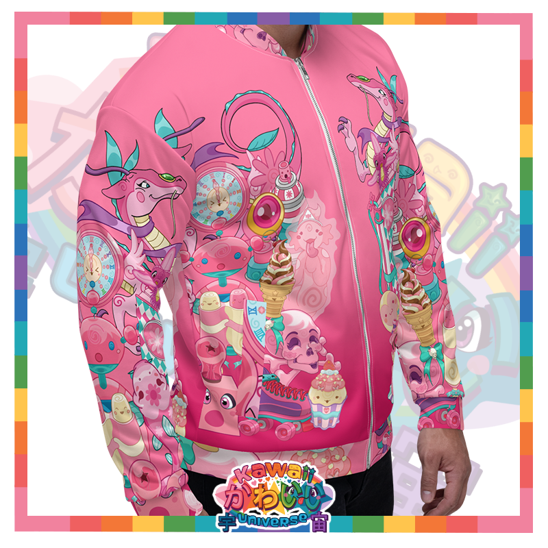 Kawaii Universe - Cute Hyper Nikomi Pink Designer Unisex Zip Jacket