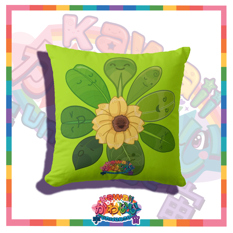 Kawaii Universe - Cute Leafs Legend Sunflower Double Sided Zippered Pillow