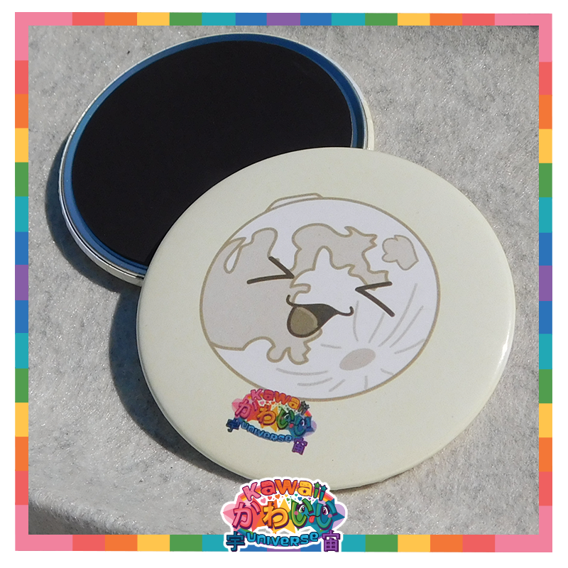 Kawaii Universe - Cute Lunar Full Moon Designer Medallion Magnet