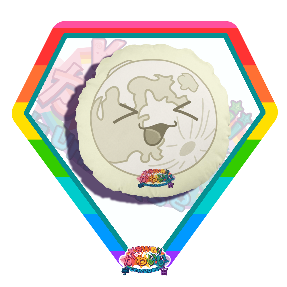 Kawaii Universe - Cute Lunar Full Moon Double Sided Zippered Pillow