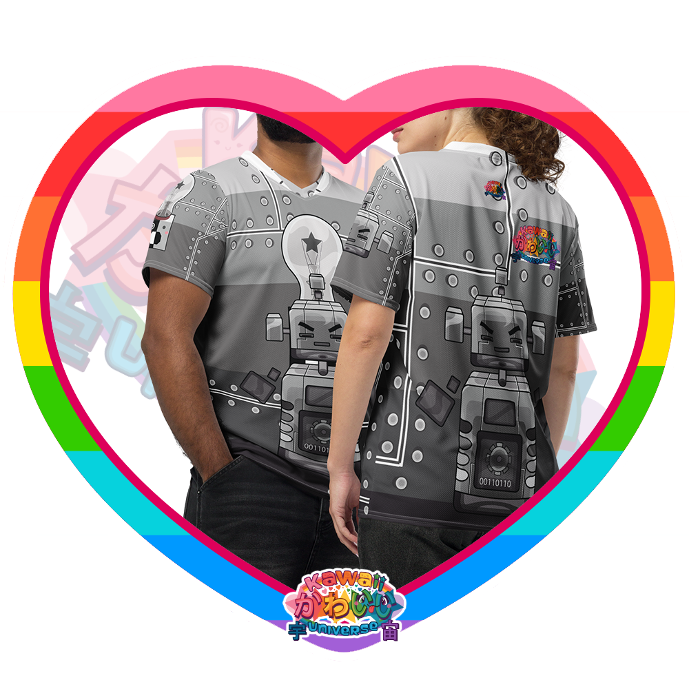 Cute Metallized Robot Designer Unisex Eco Sports T Shirt