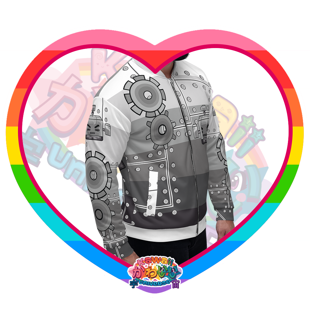 Cute Metallized Robot Designer Unisex Zip Up Jacket