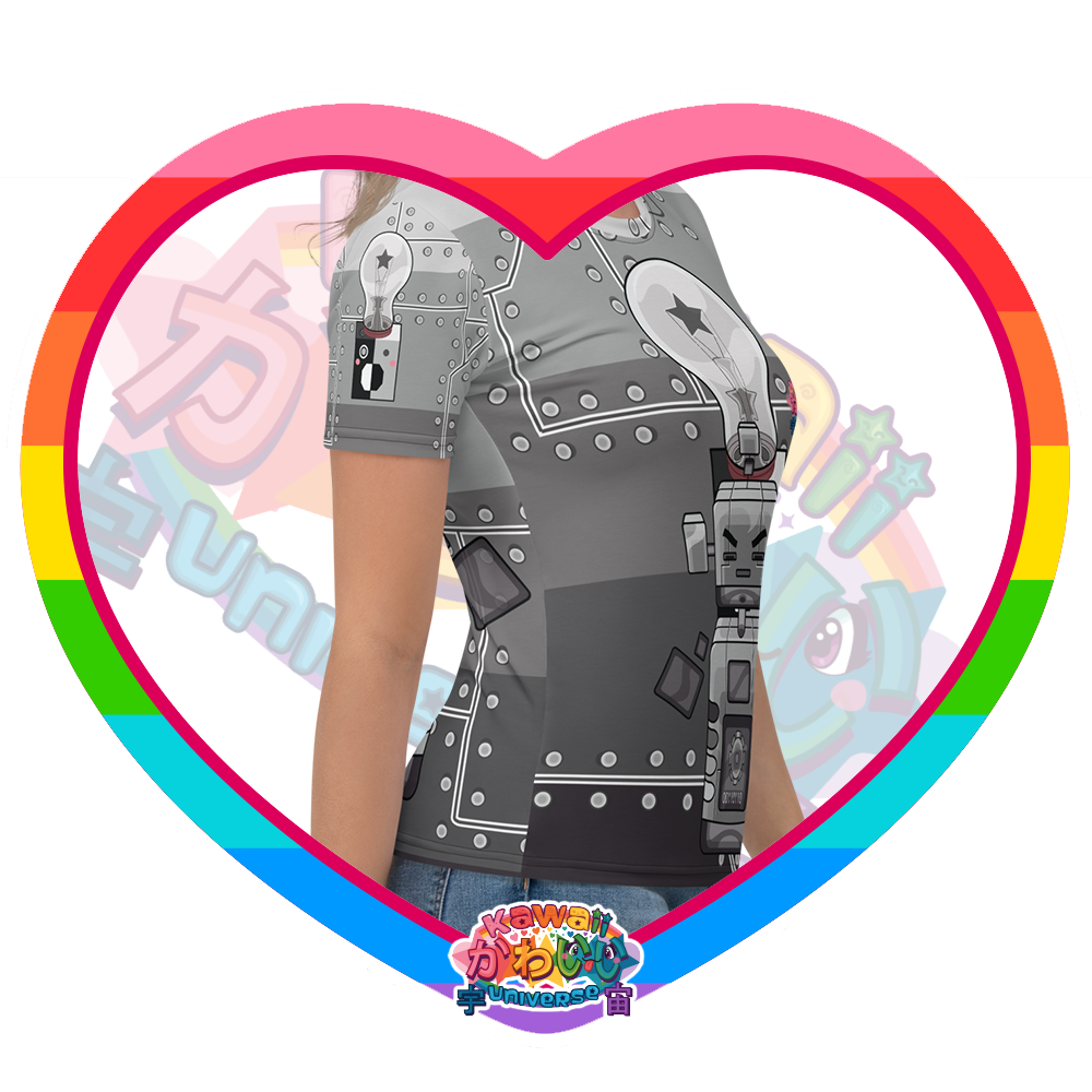 Kawaii Universe - Cute Metallized Robot Ladies Tee