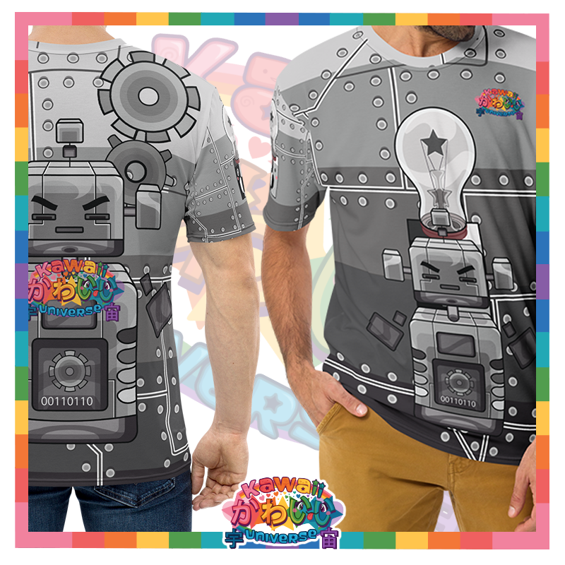 Kawaii Universe - Cute Metallized Robot Mens Tee