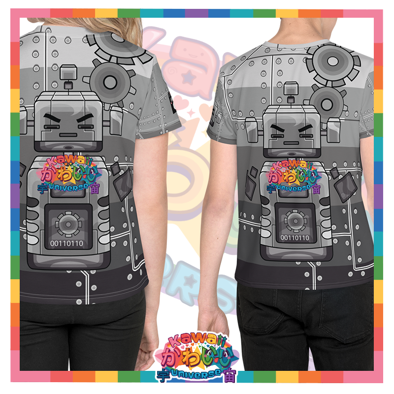 Kawaii Universe - Cute Metallized Robot Unisex Toddler to Tween Tee
