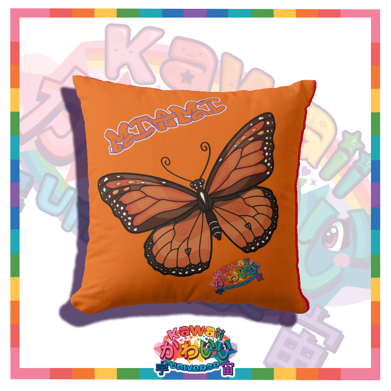 Kawaii Universe - Cute Monarch Butterfly Miami Double Sided Zippered Pillow