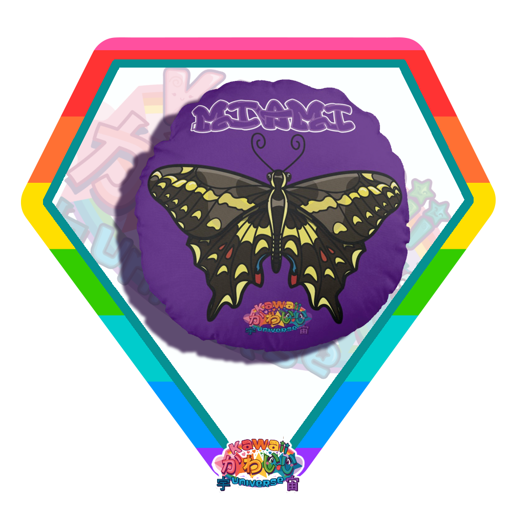 Kawaii Universe - Cute Miami Schaus Swallowtail Butterfly Double Sided Zippered Pillow
