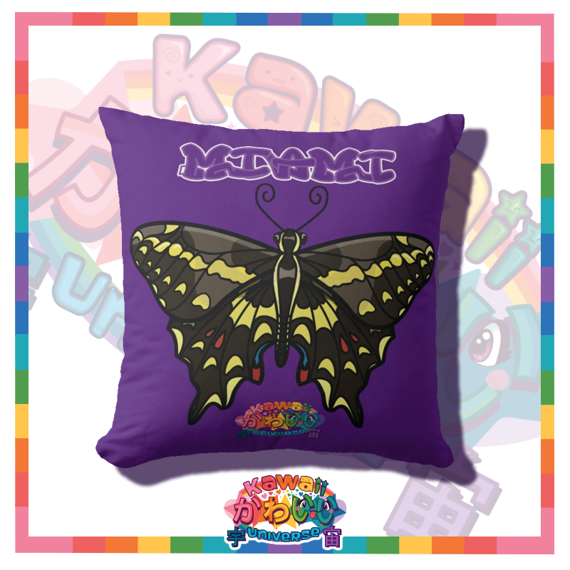 Kawaii Universe - Cute Miami Schaus Swallowtail Butterfly Double Sided Zippered Pillow