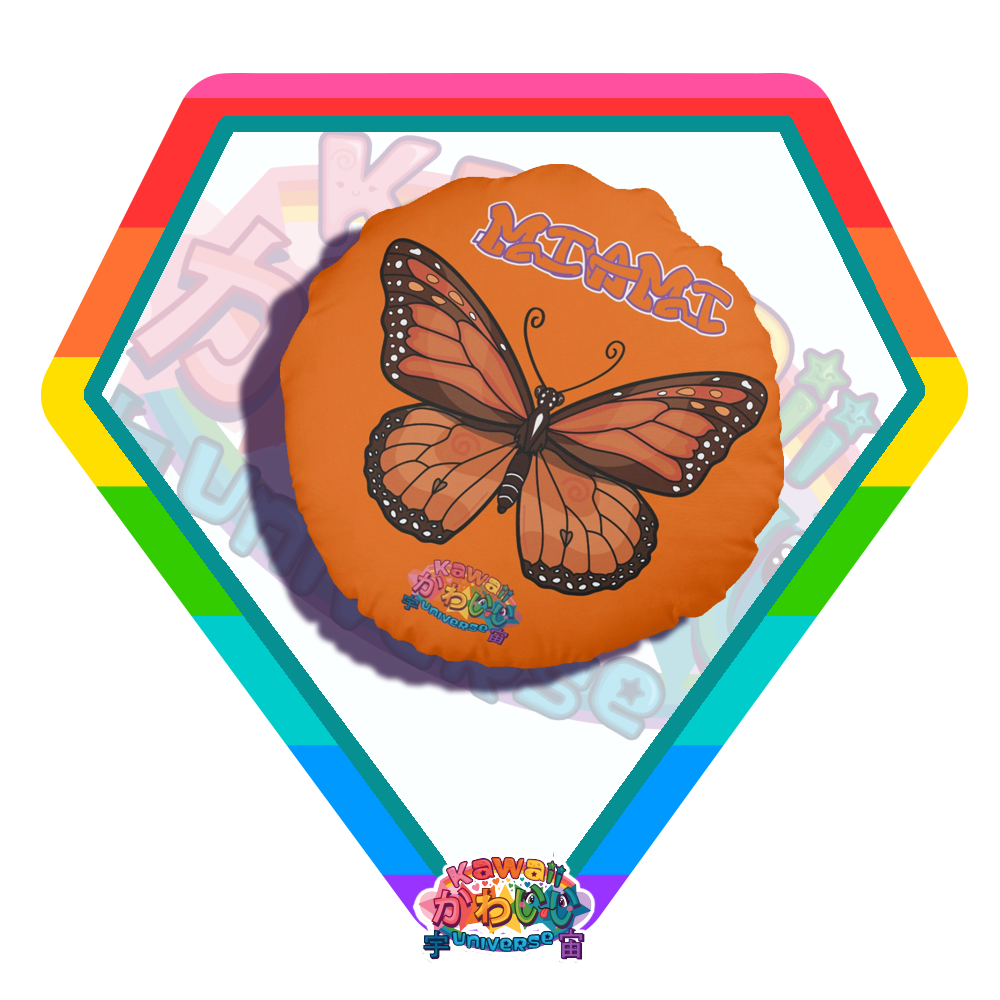 Kawaii Universe - Cute Monarch Butterfly Miami Double Sided Zippered Pillow