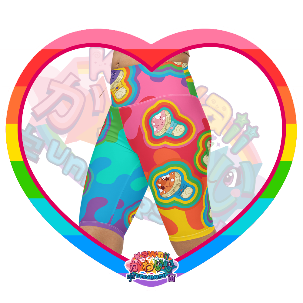 Kawaii Universe - Cute Natsu Fantasy Mushrooms Ladies Bike Shorts