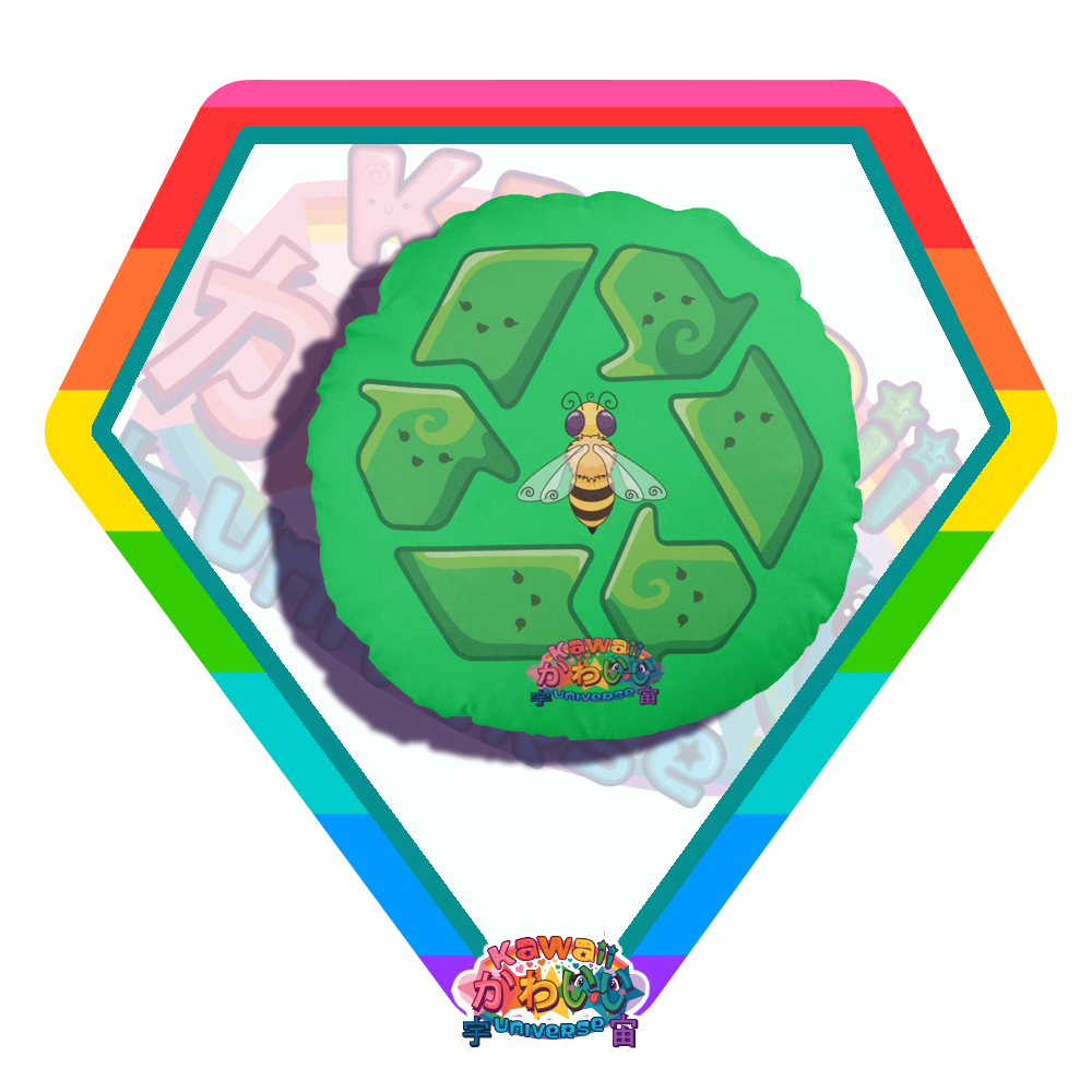 Kawaii Universe - Cute Recycle Symbol Double Sided Zippered Pillow