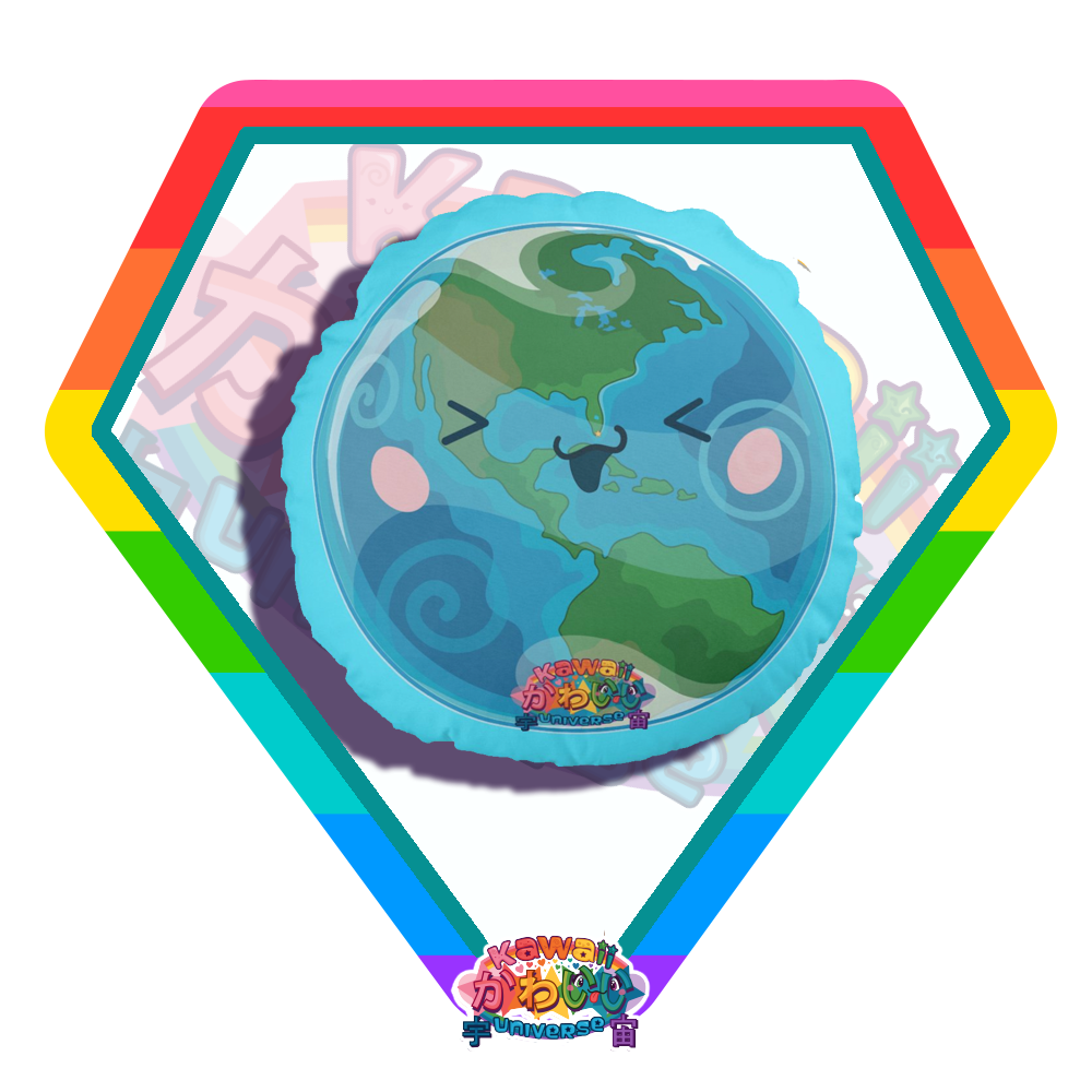 Kawaii Universe - Cute West Hemisphere Earth Double Sided Zippered Pillow
