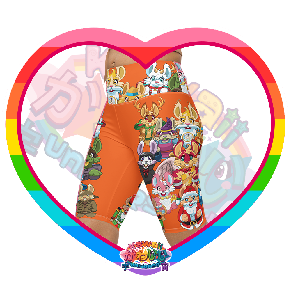Kawaii Universe - Cute Year of Bunnies Ladies Bike Shorts