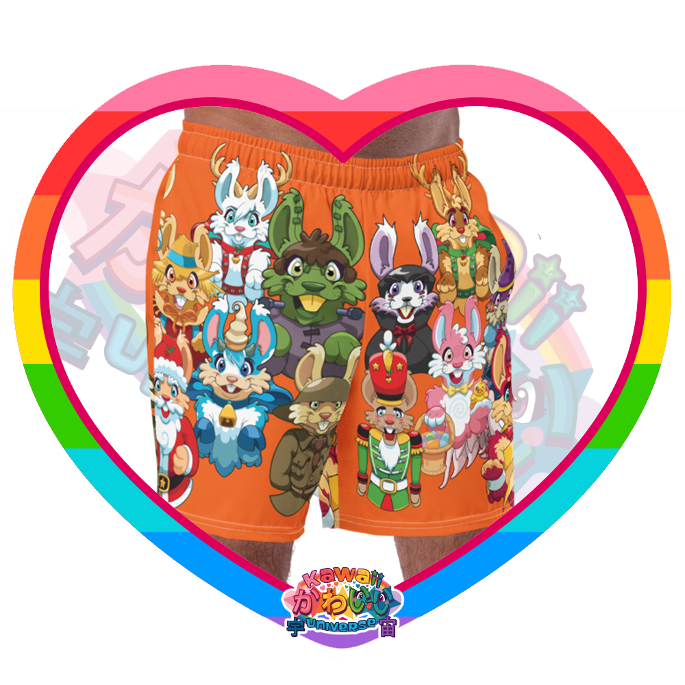 Kawaii Universe - Cute Year of Bunnies Mens Swim Shorts
