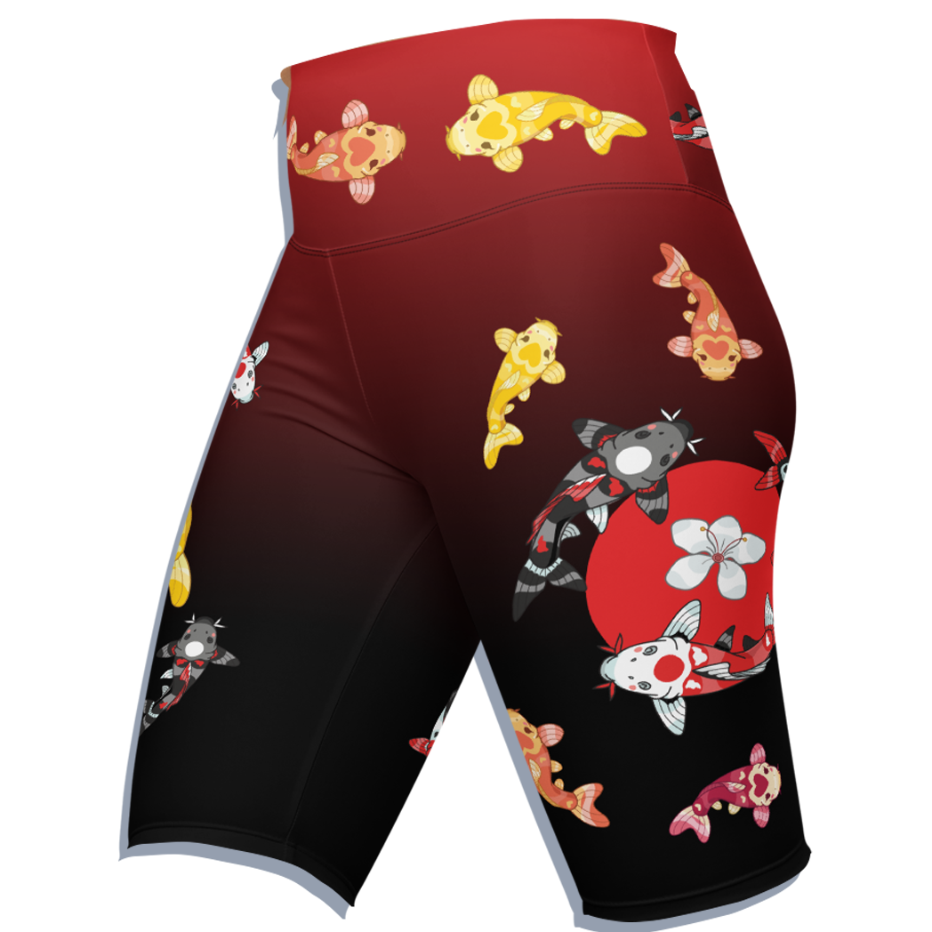 Kawaii Universe - Cute Classic Koi Noir Ladies Bike Shorts