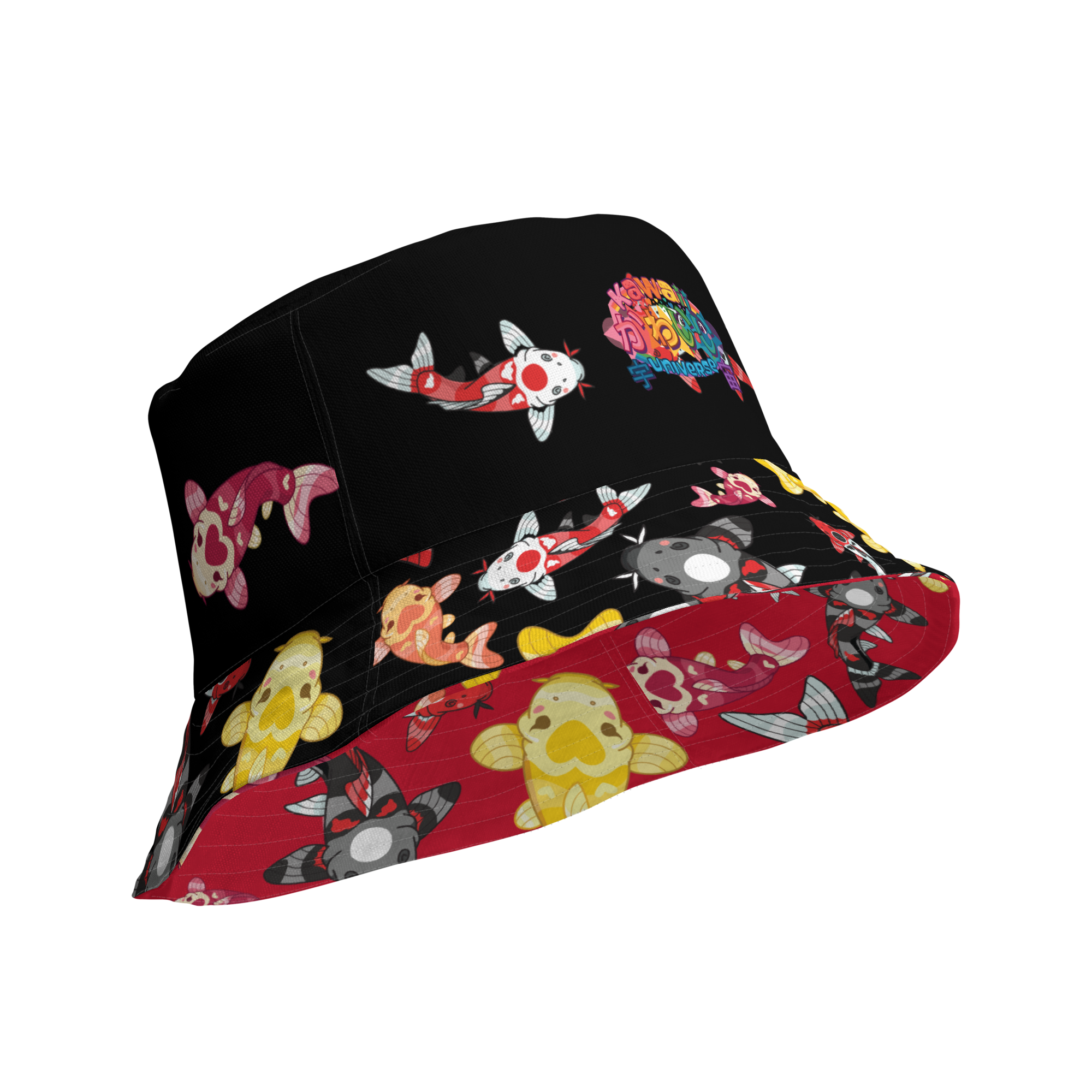 Kawaii Universe - Cute Classic Koi Noir Double Sided Unisex Bucket Hat