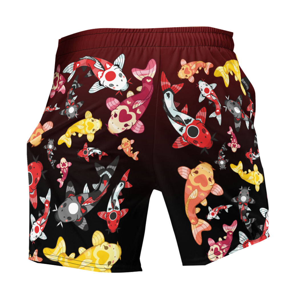 Kawaii Universe - Cute Classic Koi Noir Mens Swim Shorts