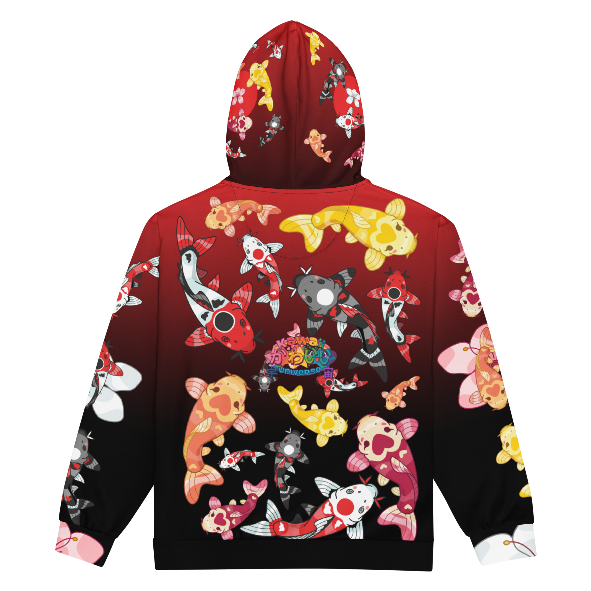 Kawaii Universe - Cute Classic Koi Noir Recycled Unisex Classic or Zip up Hoodie