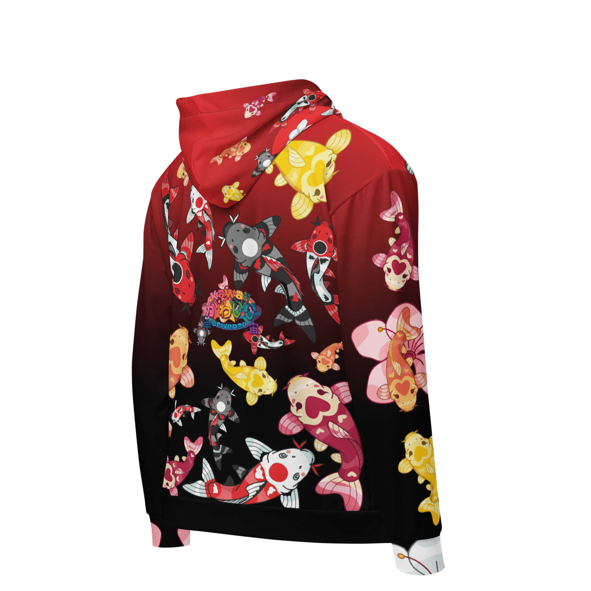 Kawaii Universe - Cute Classic Koi Noir Recycled Unisex Classic or Zip up Hoodie