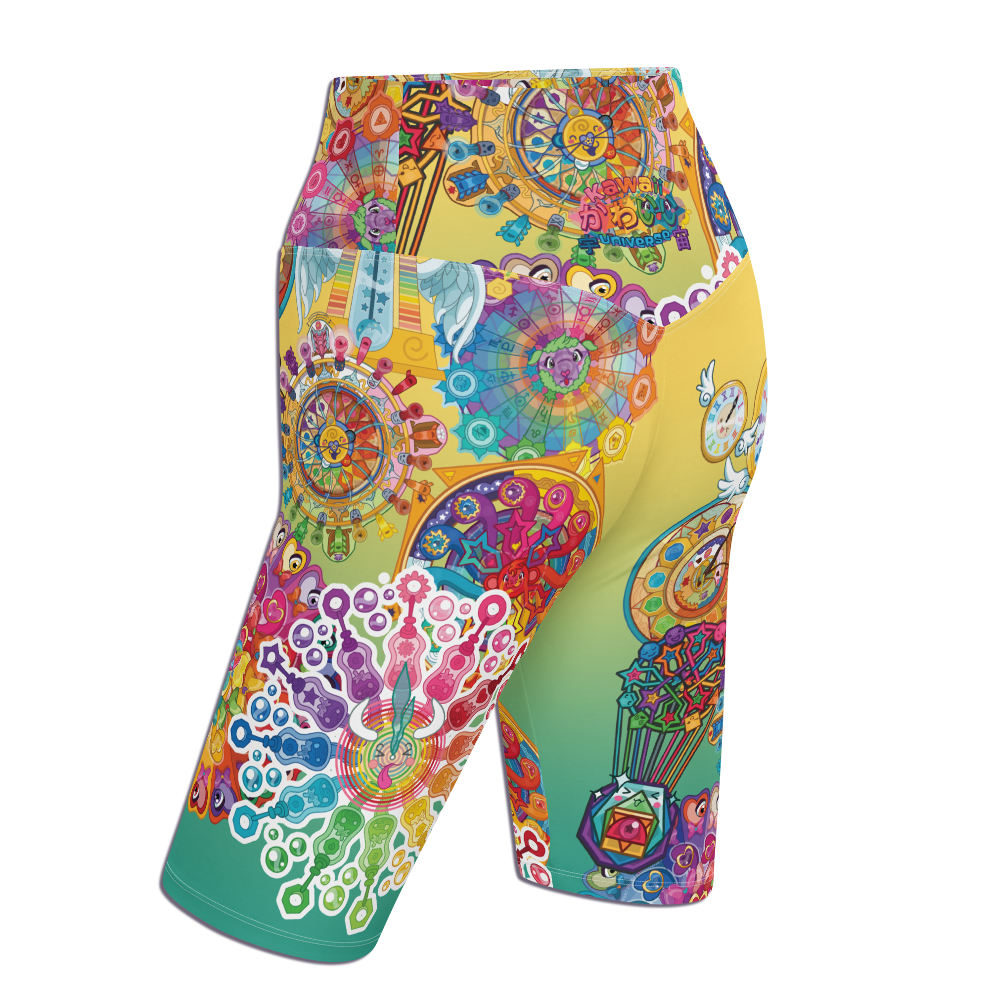 Kawaii Universe - Cute Cosmic Clocks Bike Shorts