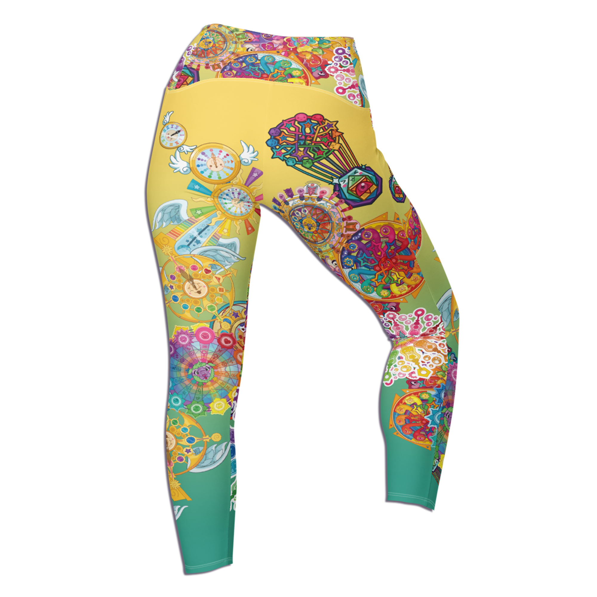 Kawaii Universe - Cute Cosmic Clocks Ladies Leggings