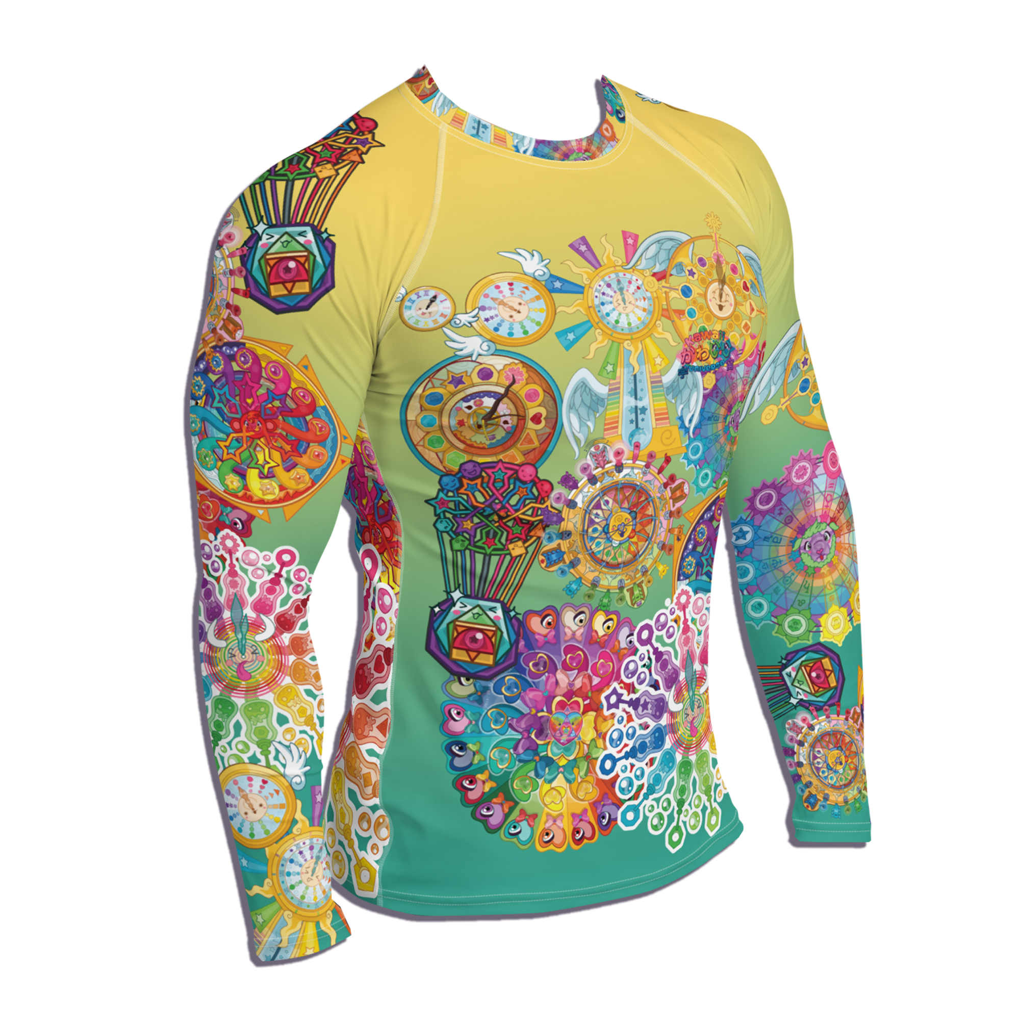 Kawaii Universe - Cute Cosmic Clocks Mens Rash Guard