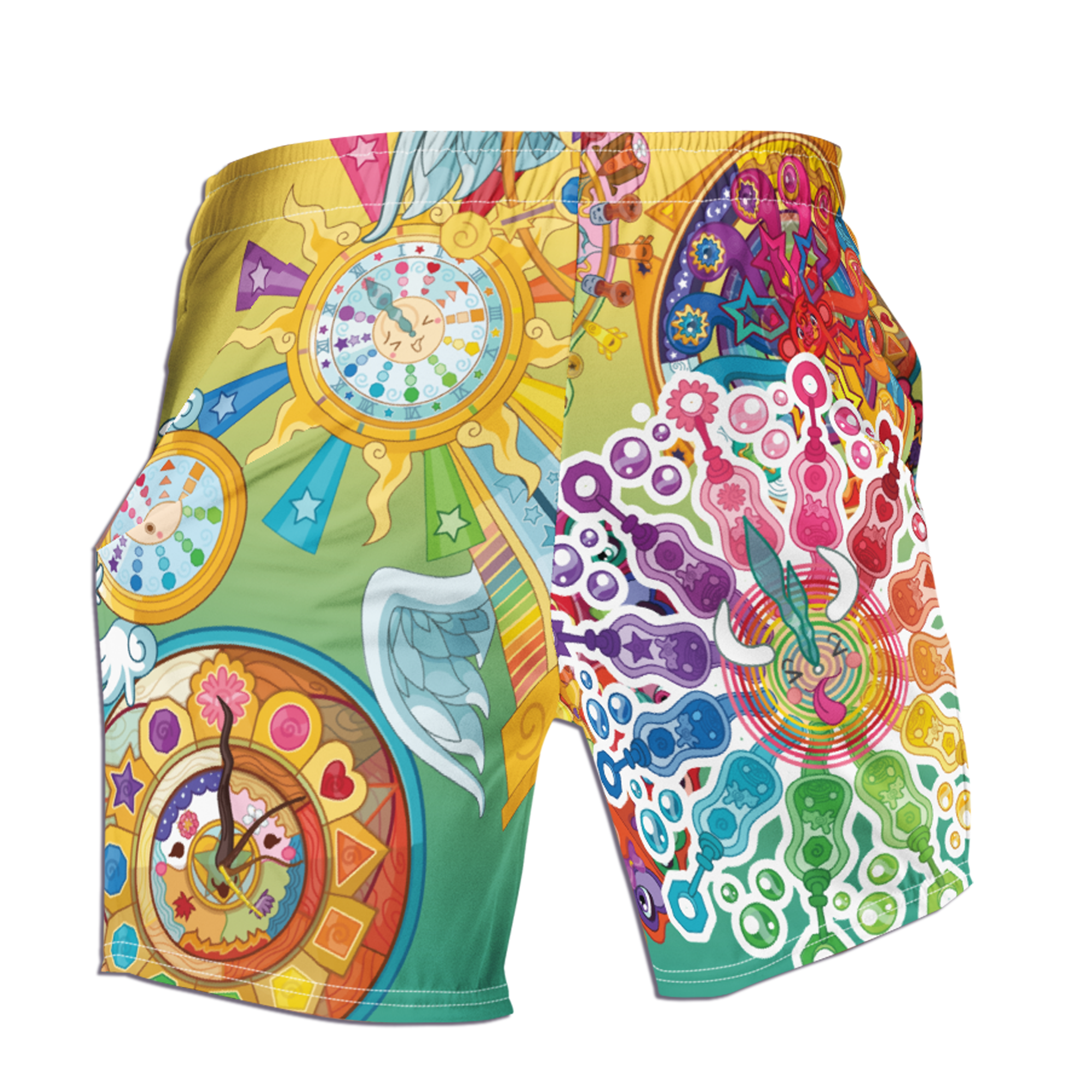 Kawaii Universe - Cute Cosmic Clocks Mens Swim Shorts