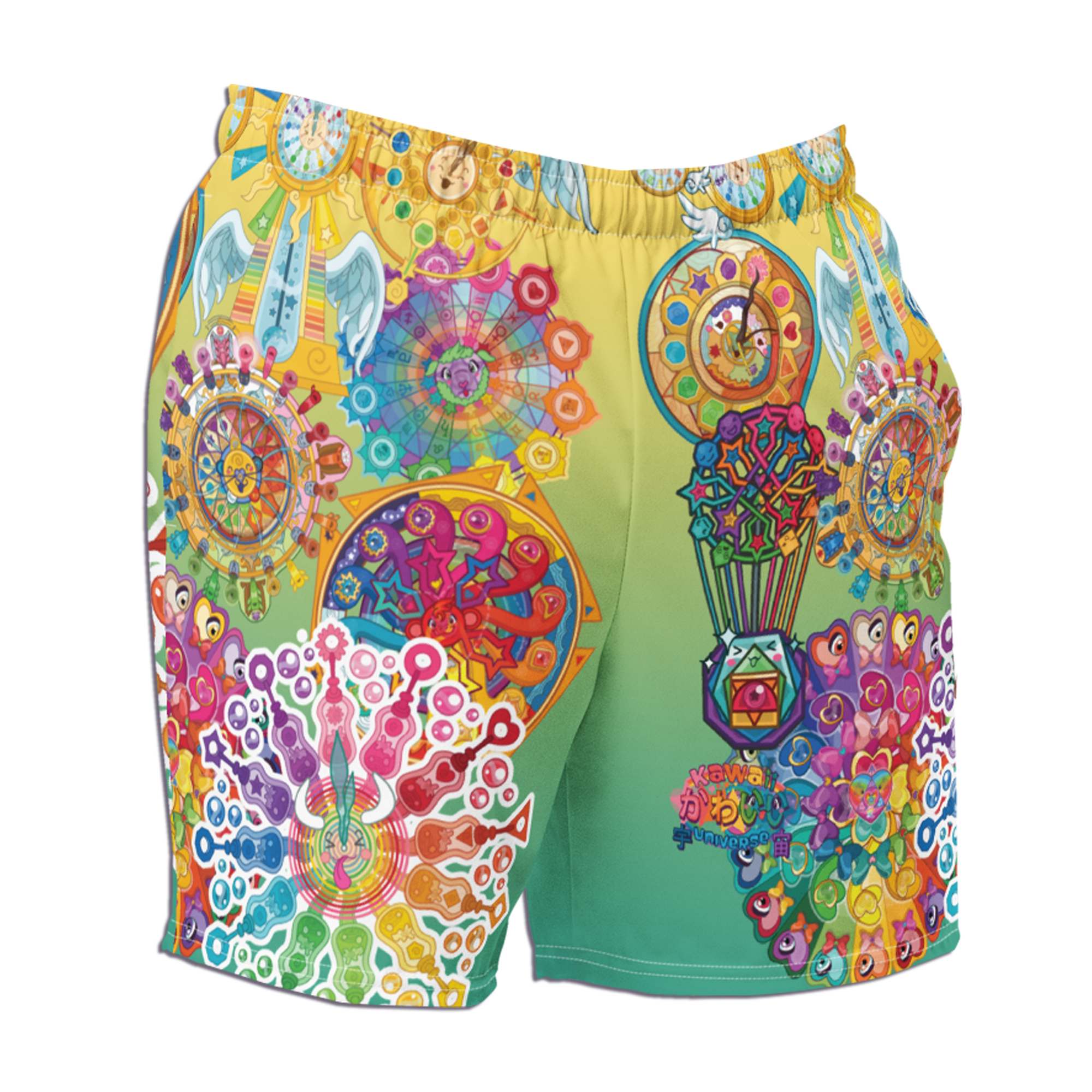 Kawaii Universe - Cute Cosmic Clocks Mens Swim Shorts