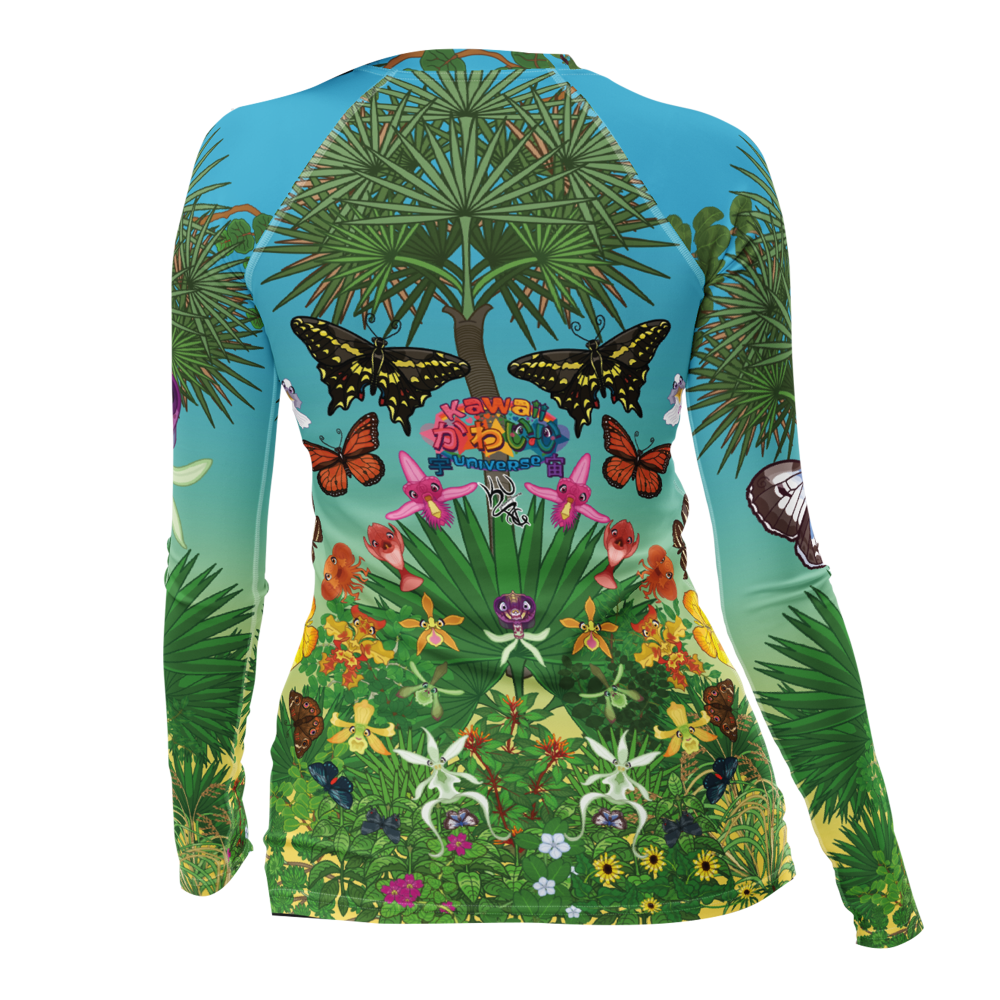 Kawaii Universe - Cute Florida Coastal Hammock Ladies Rash Guard